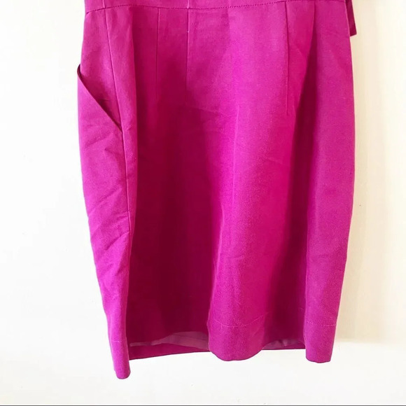 Rebecca Taylor One Shoulder Dress Size 0 Silk Blend Spring Magenta Pantone Party - Picture 6 of 10